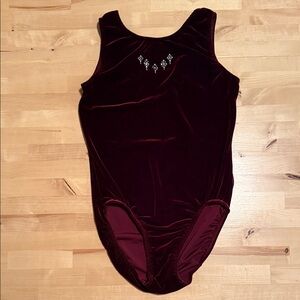 GK Burgundy Bodysuit with Silver Accents